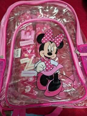 Minnie Mouse Clear Pink Kids Backpack